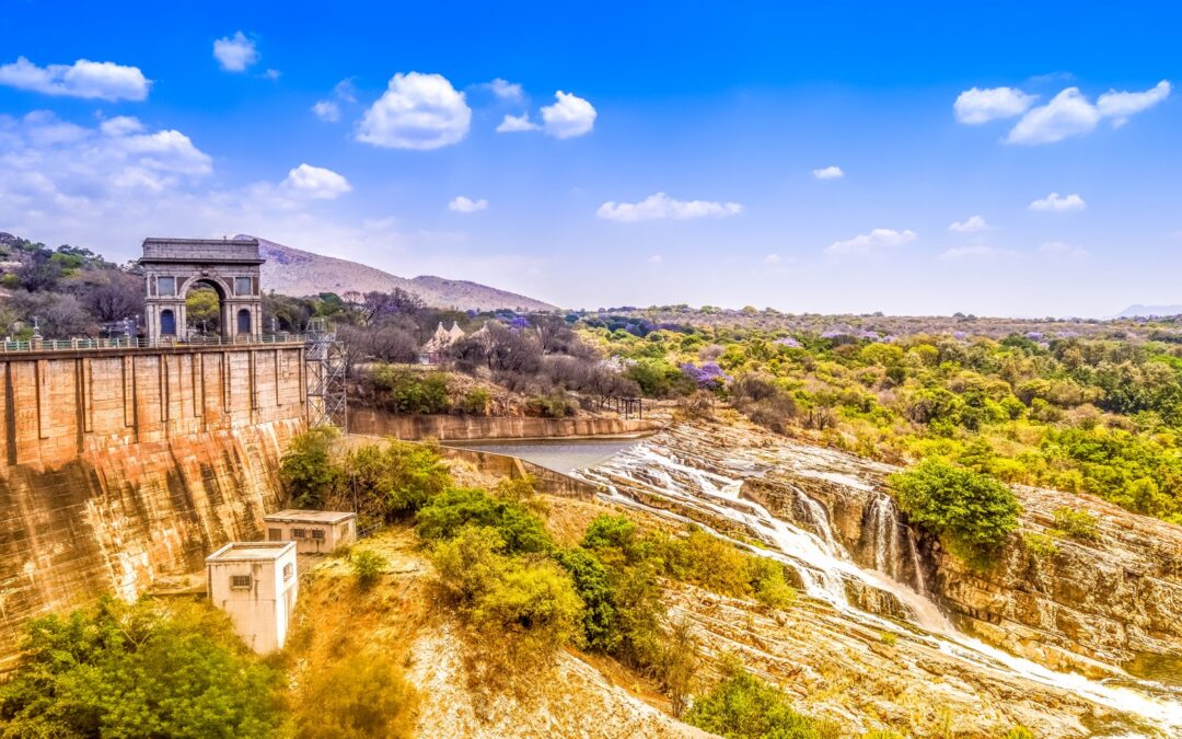 Water from the Hartbeespoort Dam spillway running through the gorge