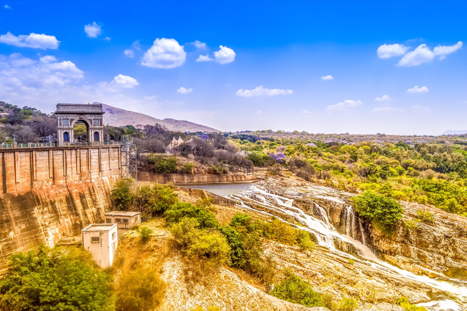 The spillway below the dam